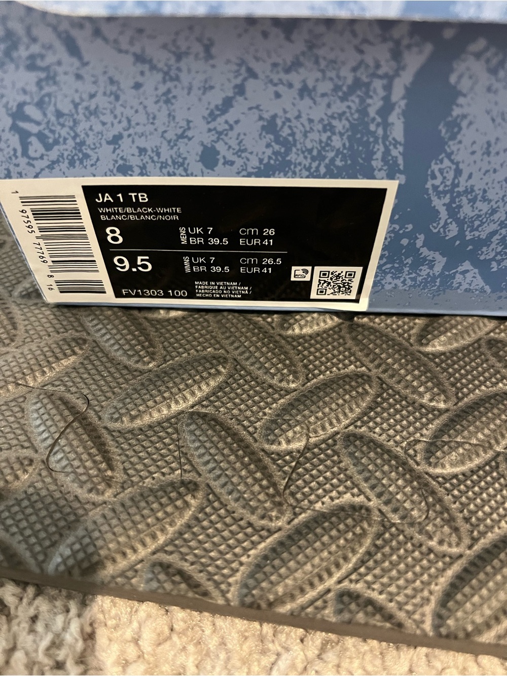 Nike JA 1 TB Sneakers - White/Black/White